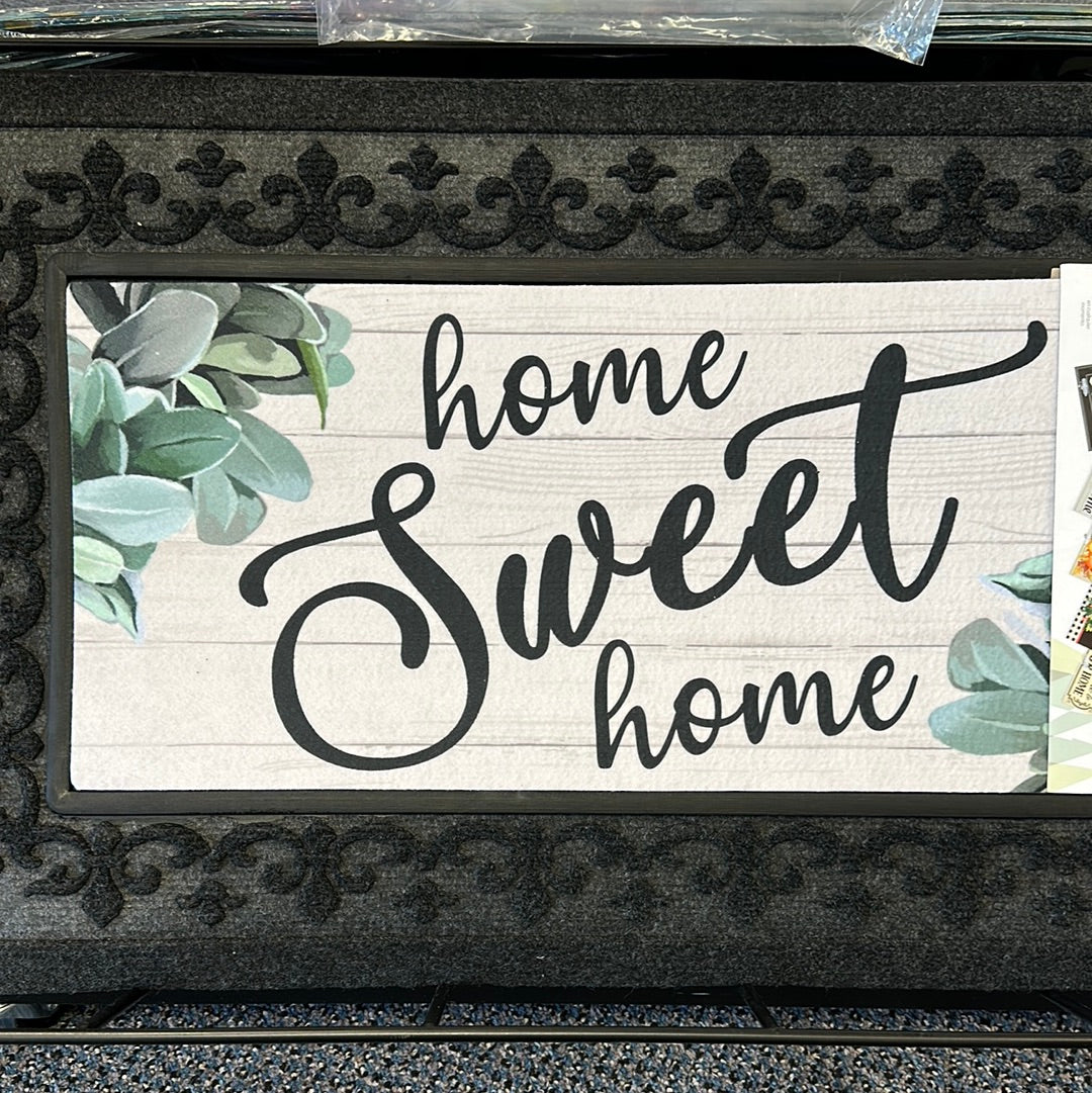 Home Sweet Home Eucalyptus Sassafras Mat by Evergreen