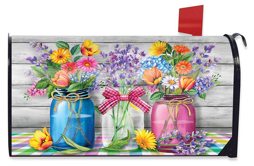 Spring Floral Jars Mailbox Cover