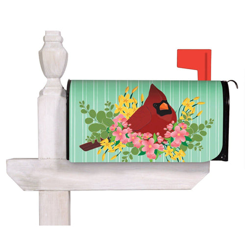 Spring Floral Cardinal Mailbox Cover