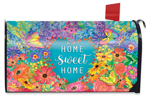 Floral Home Sweet Home Mailbox Cover