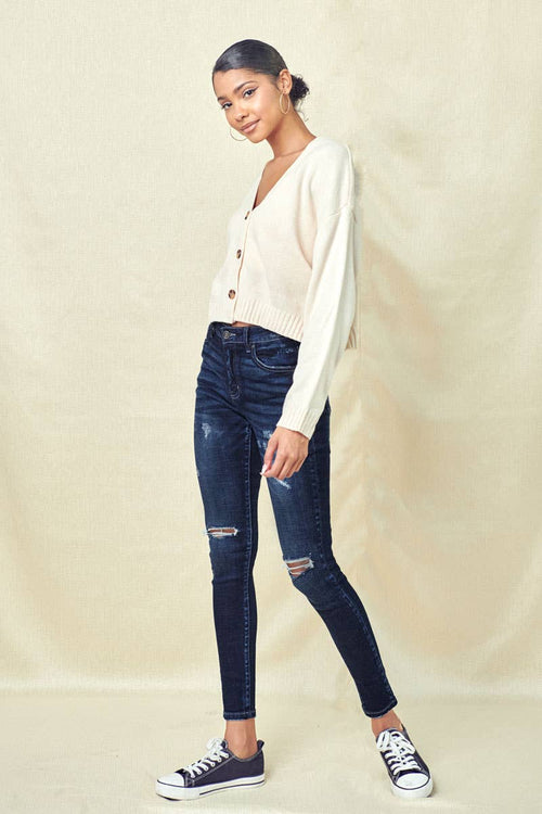 Maritza ~ High Rise Distressed  Skinny Jeans
