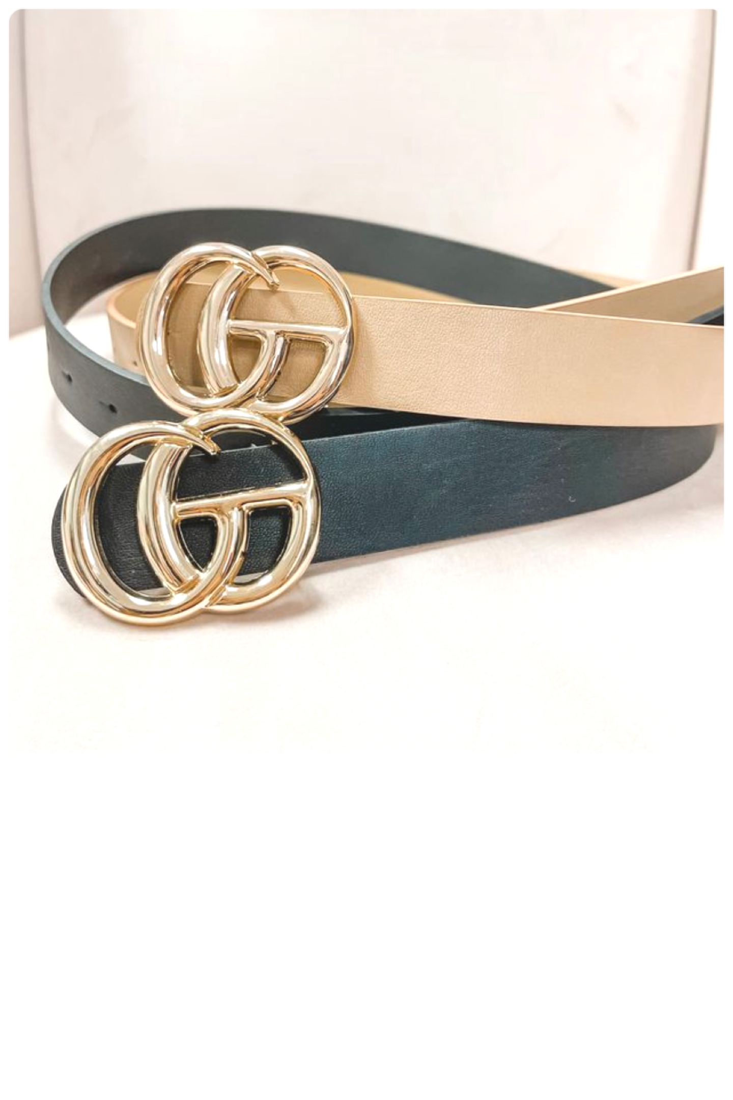 Designer Inspired Taupe Belt
