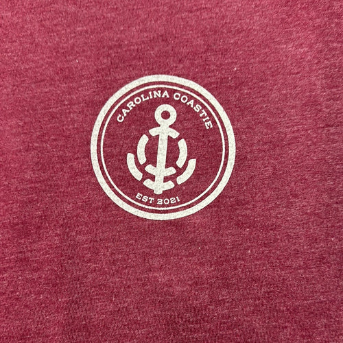 “Anchors Away” Burgundy Short Sleeve T-Shirt by Carolina Coastie