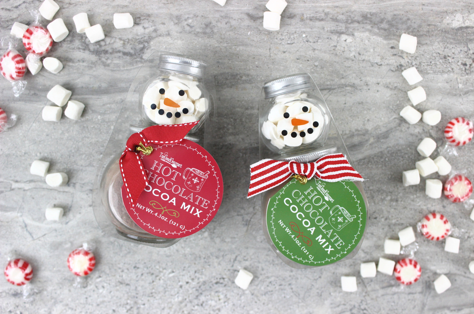 2 Stack Glass Jar - Snowman Cocoa Set: Assorted