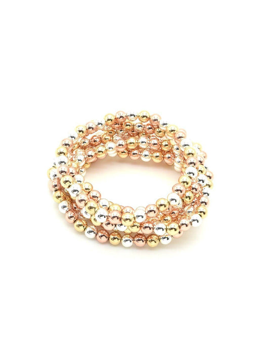 6mm Stretch Bracelet: Silver Multi