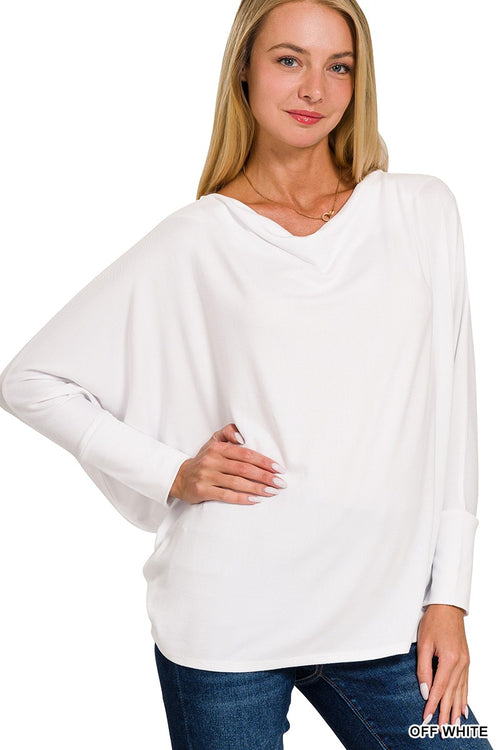 Vickie ~ Long Sleeve Dolman Sweater - Off White
