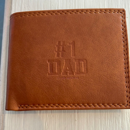 "#1 Dad" Leather Wallet by Simply Southern