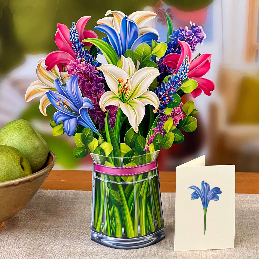 Lilies & Lupines Pop-up Greeting Card