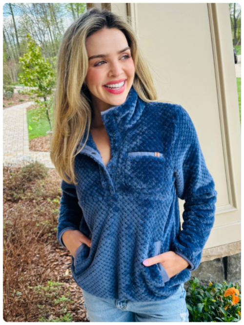 Simply Soft 3/4 Snap Pullover in Space