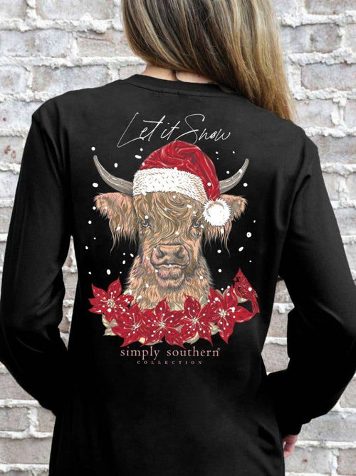 “SNOWCOW” Long Sleeve Simply Southern T-Shirt