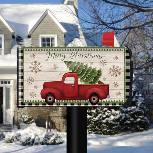 Merry Christmas Pickup Truck Mailbox Cover