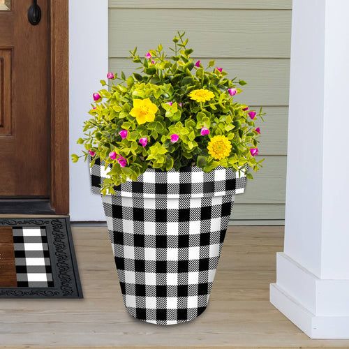 Black and White Buffalo Check Everyday Planter 14"x15"x15"