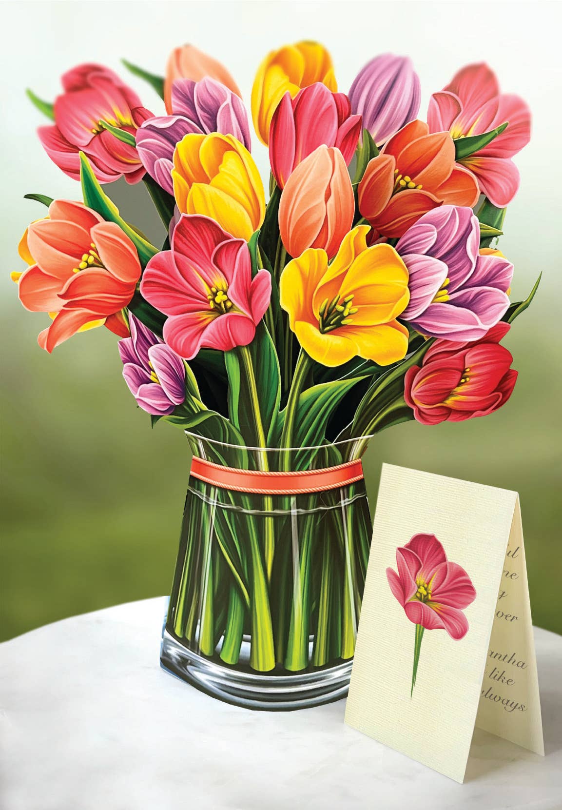 Festive Tulips Pop-up Greeting Card
