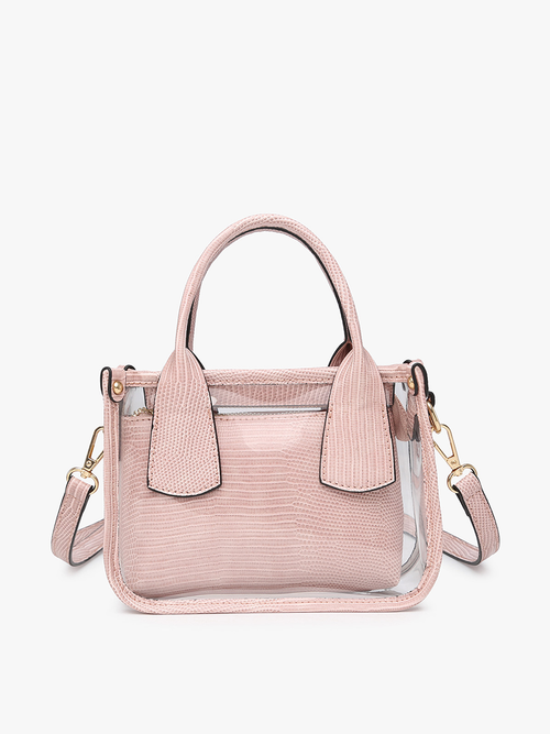 Stacey ~ Clear Satchel w/ Inner Bag: Pink