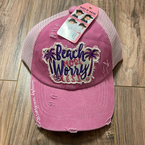 Beach More Worry Less Hat by Simply Southern