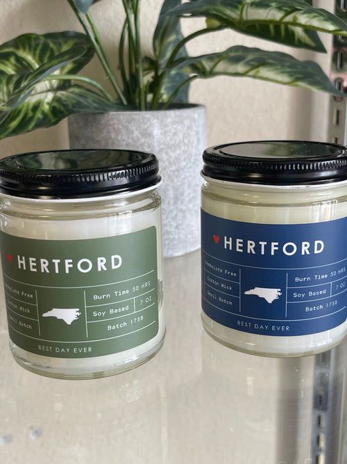 Hertford, NC Hometown Candle ~ Sea Salt and Orchid Scent