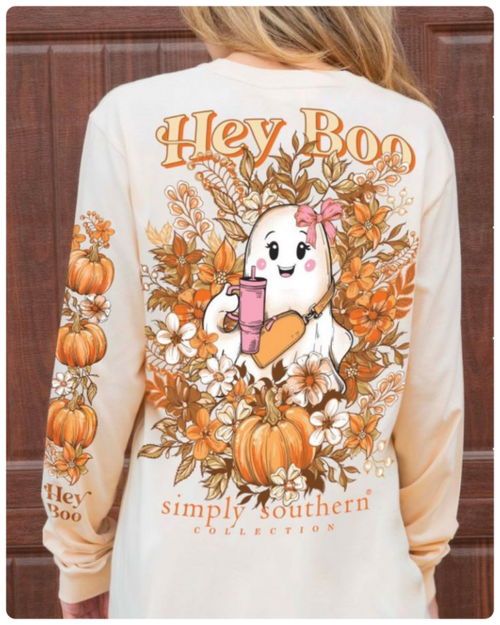 “BOO" Long Sleeve Tee by Simply Southern