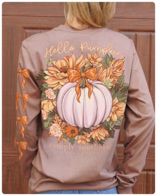 “Pumpkin" Long Sleeve Tee by Simply Southern