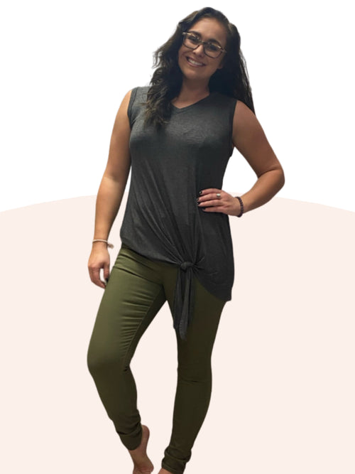 Libby Military Green Twill Pants
