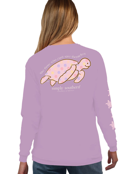 “Happy Turtle" Long Sleeve Turtle Tracking Tee by Simply Southern