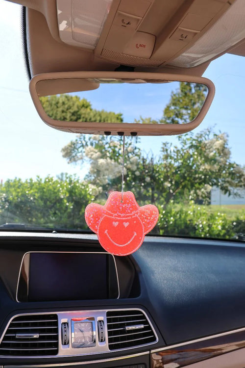 Simply Southern Car Freshie ~ Pink Cowboy Smilie