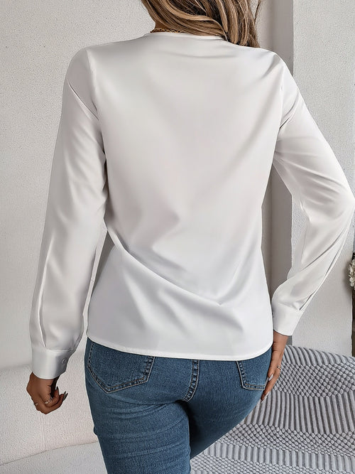 V-Neck Long Sleeve Blouse ~ Online Only