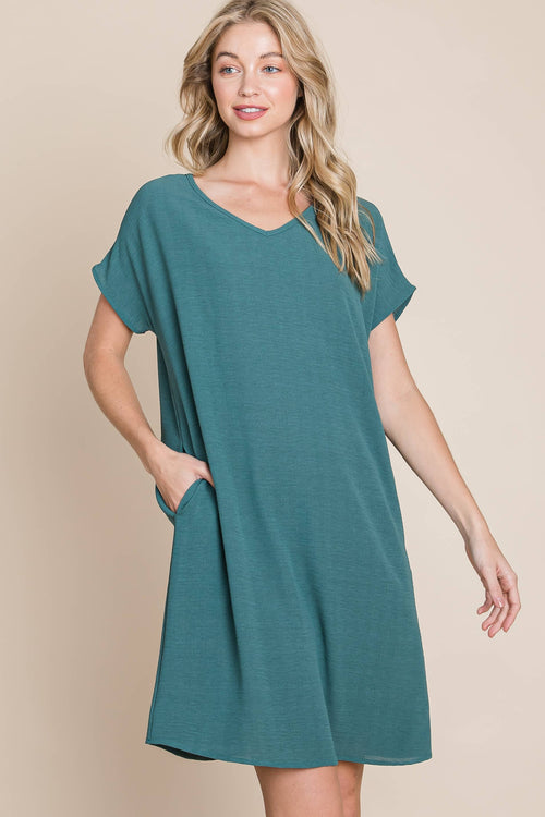 Slub Solid Dress