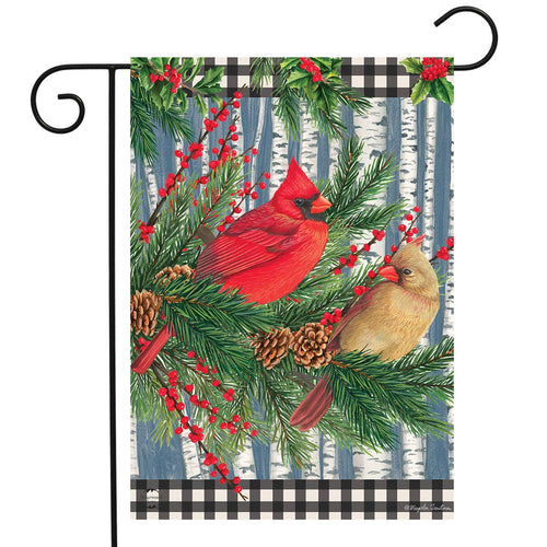 Winter Birch Tree Cardinals Garden Flag