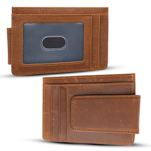 Leather Wallet with Magnet Clip