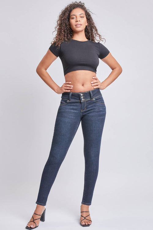 Junior Sustainable WannaBettaButt Mid Rise Skinny: Dark Indigo