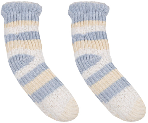 Sherpa Lined Camper Socks by Simply Southern ~ Stripe-Fog