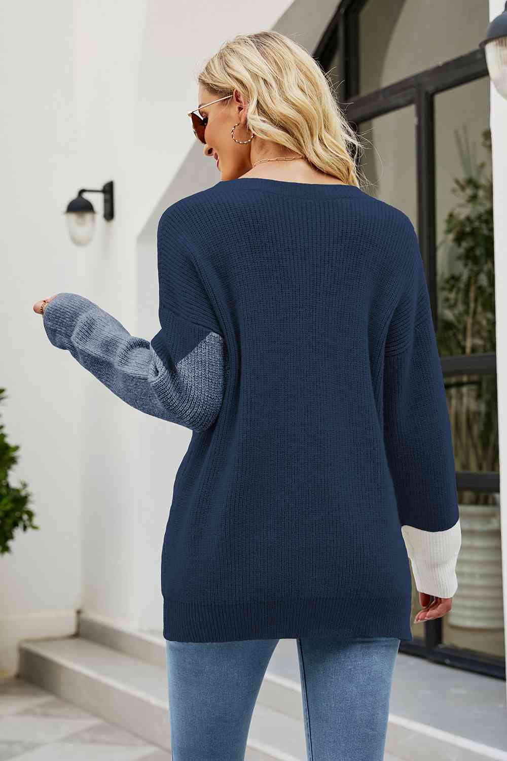 Color Block Round Neck Sweater ~ DEAL OF THE DAY!