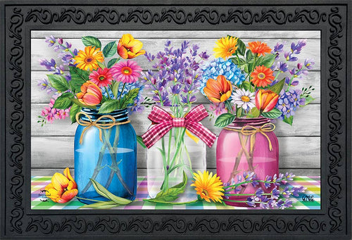 Spring Floral Jars Doormat {Insert Only}