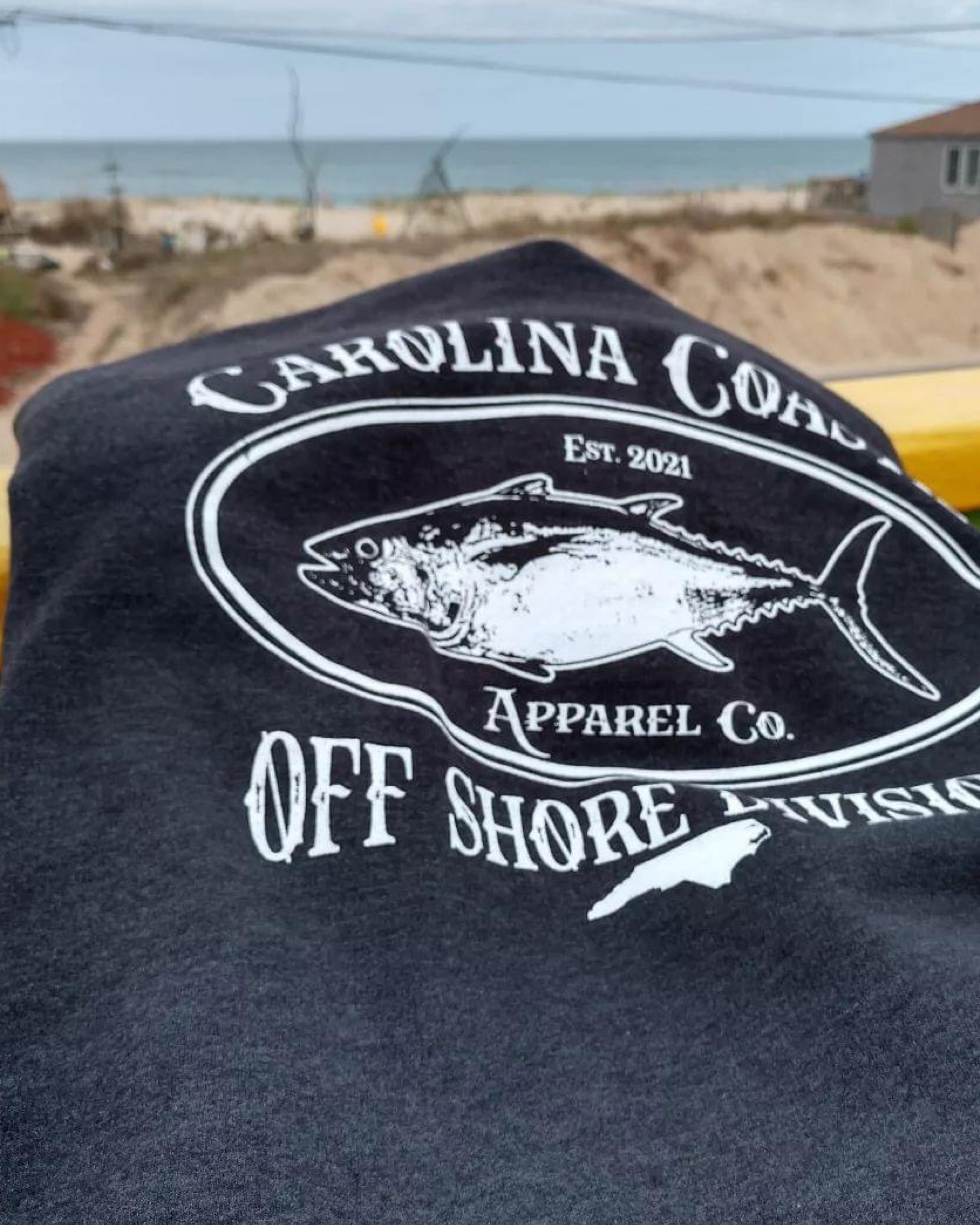 “Off Shore Division”  Charcoal Hoodie by Carolina Coastie