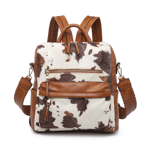 Amelia ~ Convertible Backpack w/ Guitar Strap - Cow