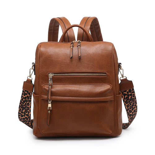 Amelia Convertible Backpack w/ Guitar Strap - Brown