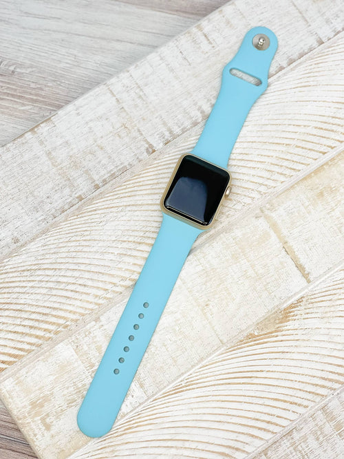 The Solid Silicone Smart Watch Band - S/M - Baby Blue