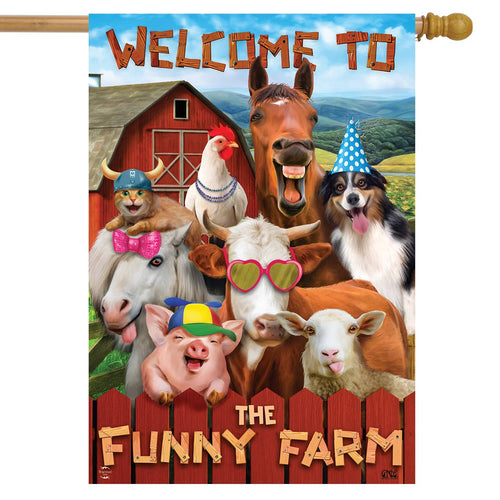 Funny Farm House Flag