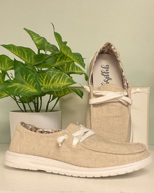 Holly~Natural Canvas Slip-on Sneakers by Gypsy Jazz