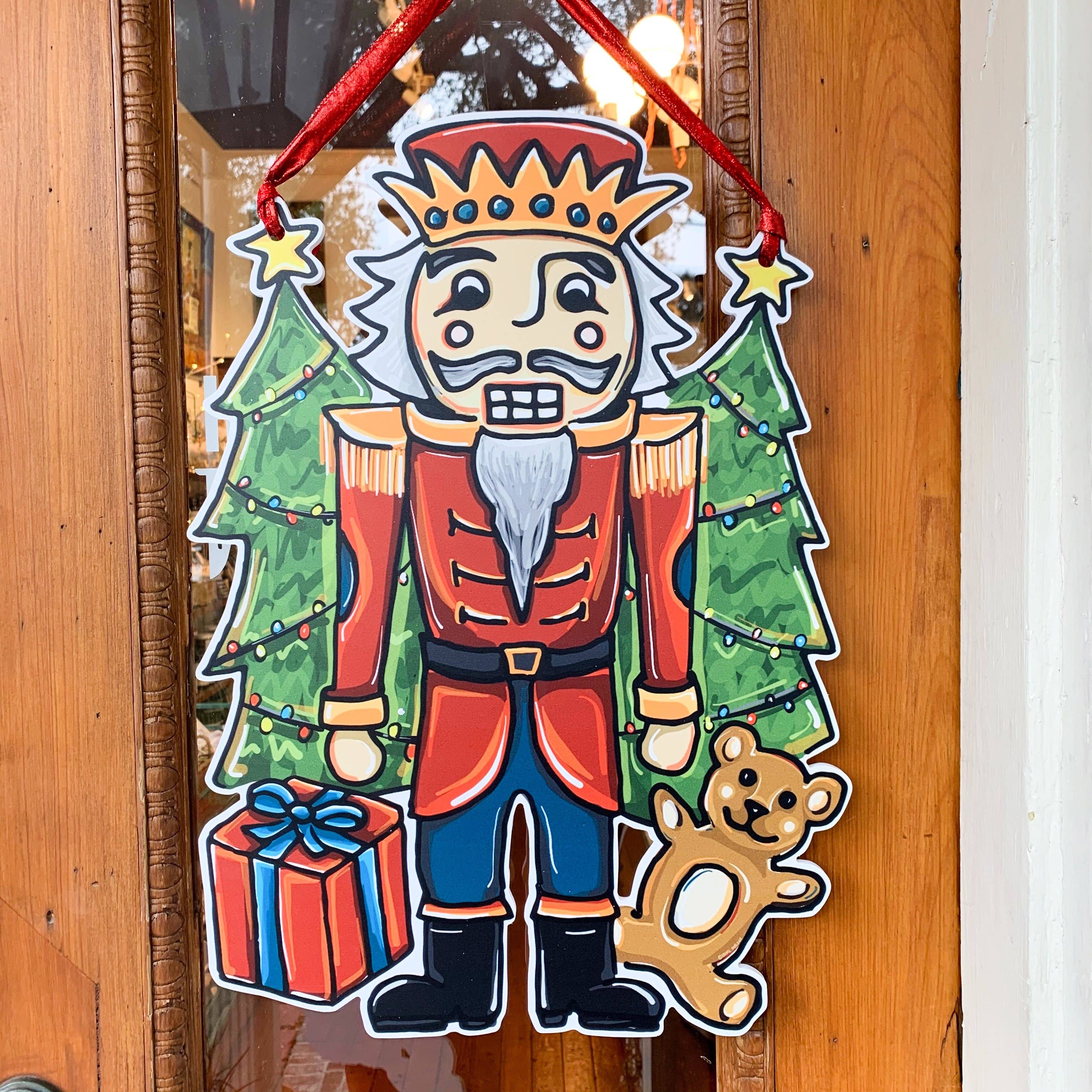 Nutcracker Door Hanger - Christmas Holiday Outdoor Decor: Lighter Skin