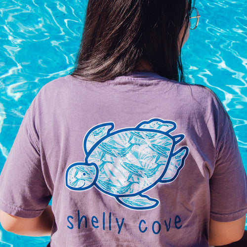 Whale Hello There - Plum Short Sleeve Tee by Shelly Cove