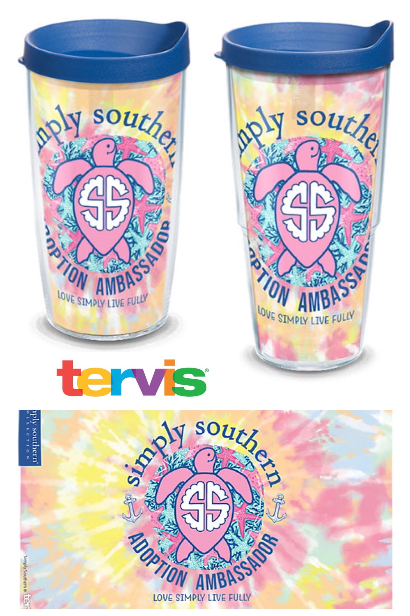 Simply Southern - Tie Dye Turtle Plastic Tumblers by Tervis