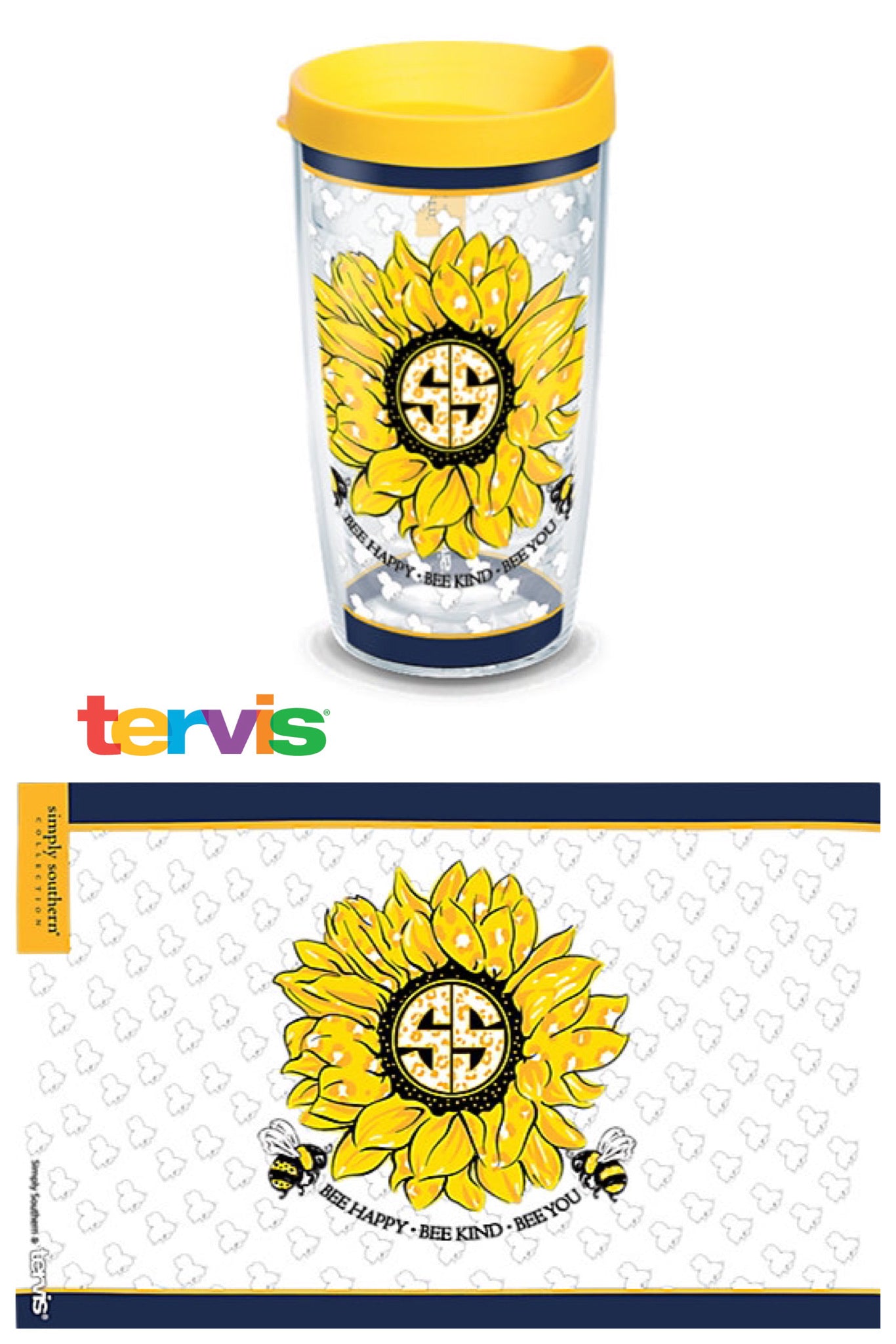 Simply Southern - Bee Sunflower Plastic Tumblers by Tervis