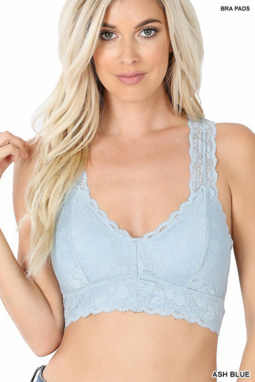 Carrie ~Ash Blue Padded Bralette