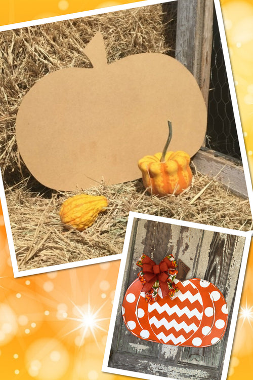 "Pumpkin" Wooden Door Hanger ~ Paint Yourself