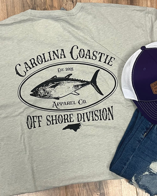 “Off Shore Division” Light Gray Short Sleeve T-Shirt by Carolina Coastie