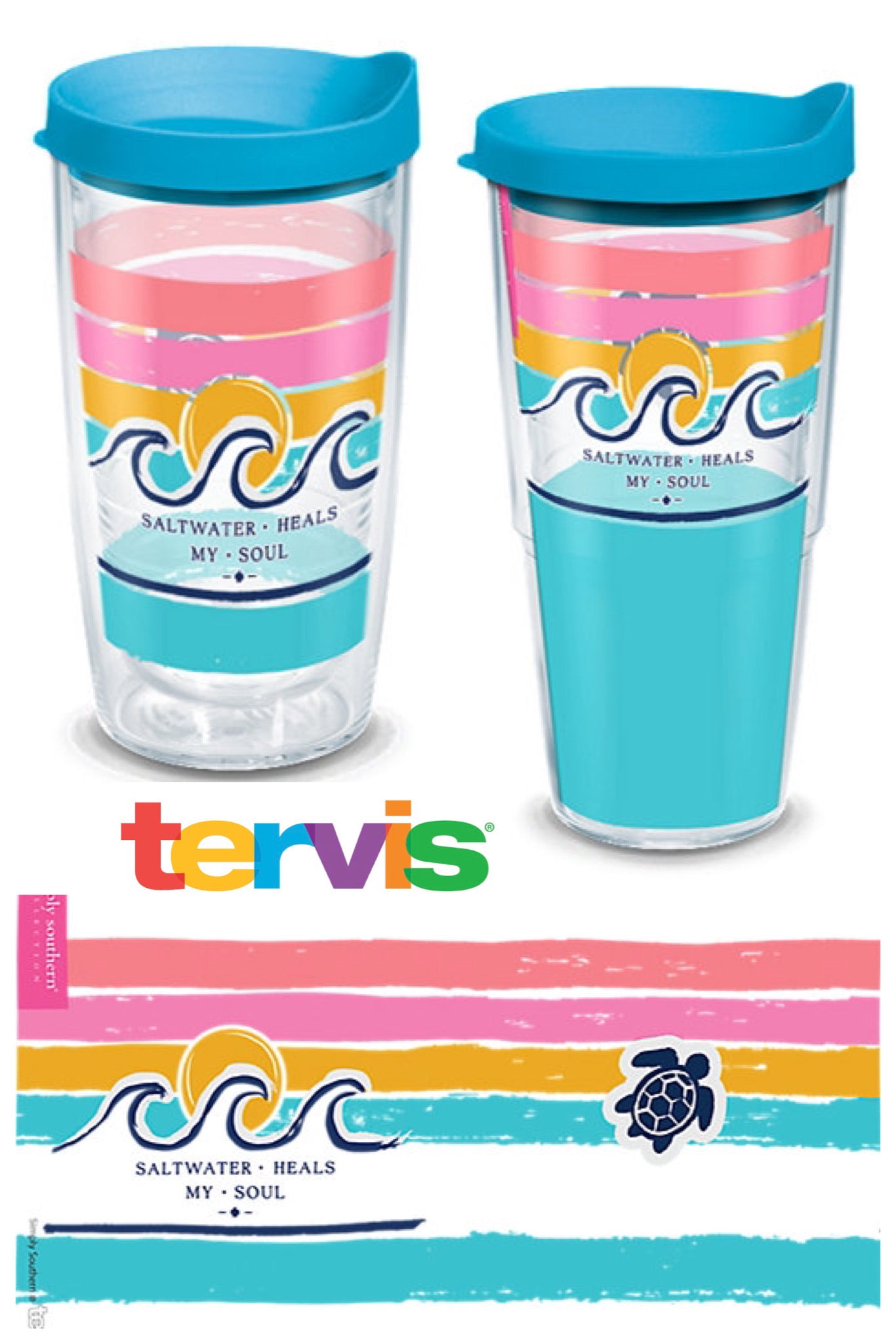 Simply Southern - Salt Water Heals Plastic Tumblers by Tervis