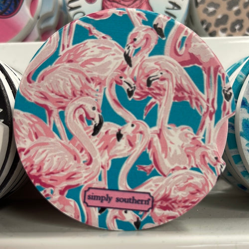 “ Flamingo"  Car Coasters by Simply Southern