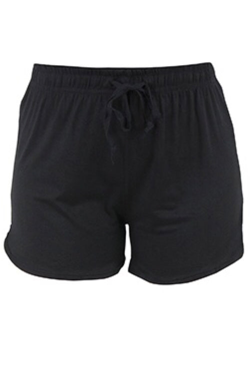 Solid Black Lounge Shorts by Hello Mello