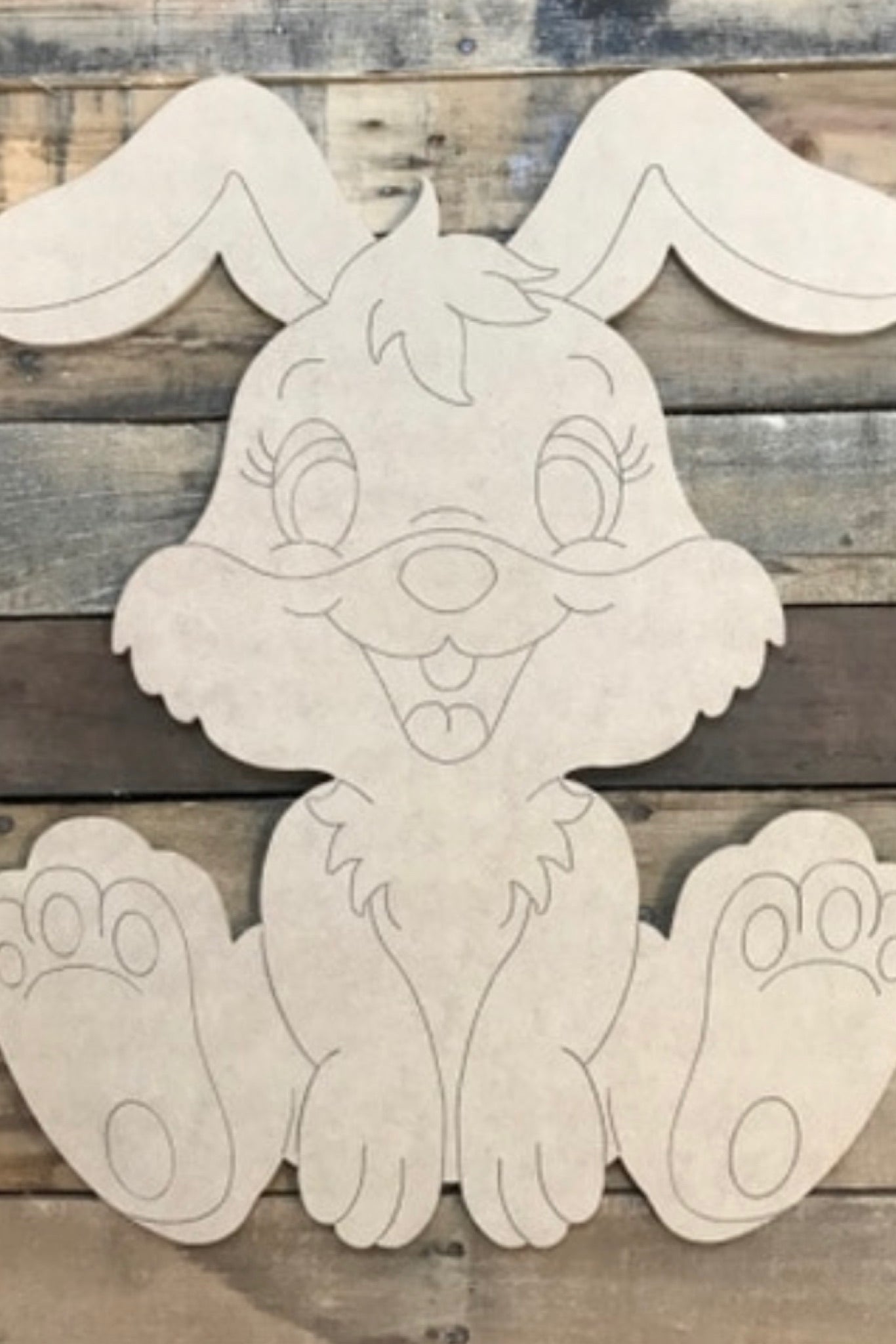 "Sitting Bunny" Wooden Door Hanger ~ Paint Yourself